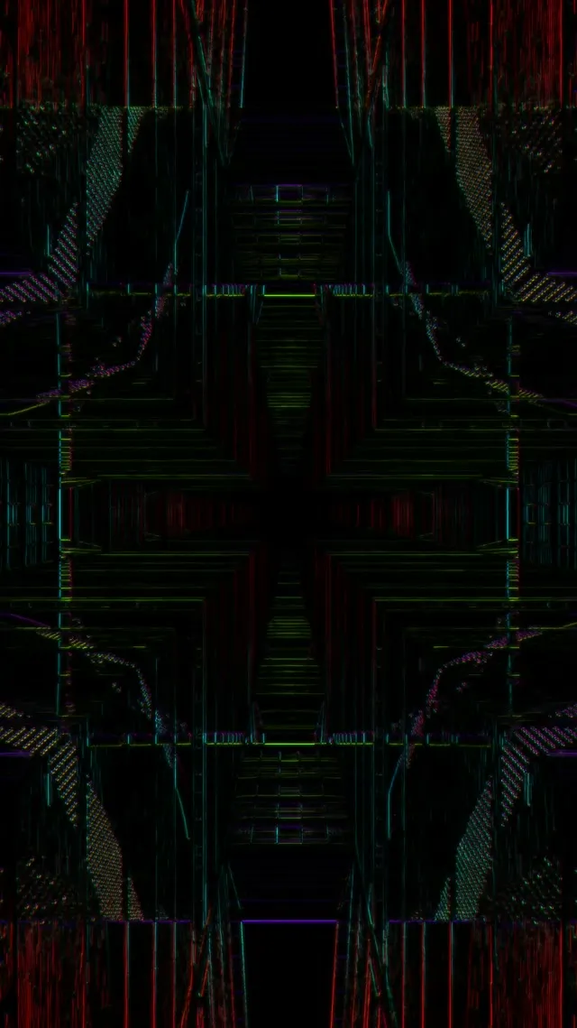 neon tunnel 9:16 reels 60fps screensaver pulsating kaleidoscope neon