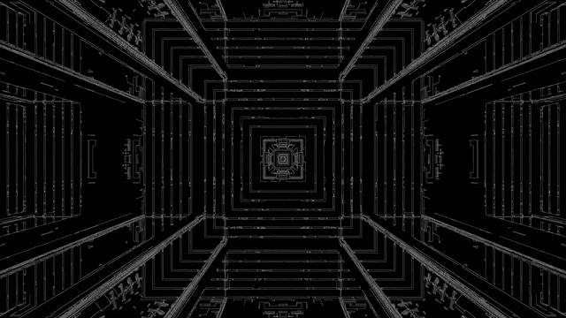 Black White Geometric Tunnel 4K VJ Loop | Linear Architecture Screensaver