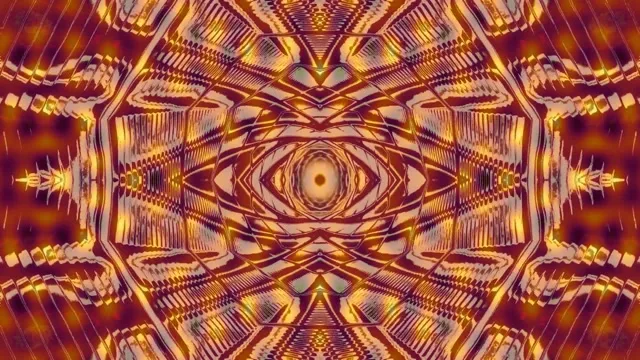 4k uhd 60fps screensaver neon tunnel vj loop gold red kaleidoscope