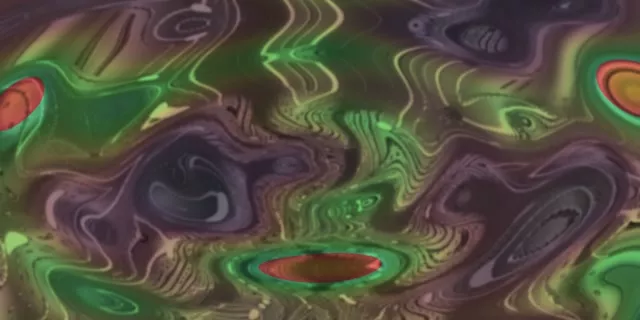 2:1 Univisium 60fps neon tunnel screensaver vj animation red polygon eye