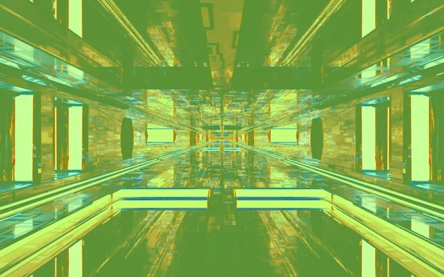 neon tunnel 16:10 macbook 60fps screensaver vj loop green gold tunnel
