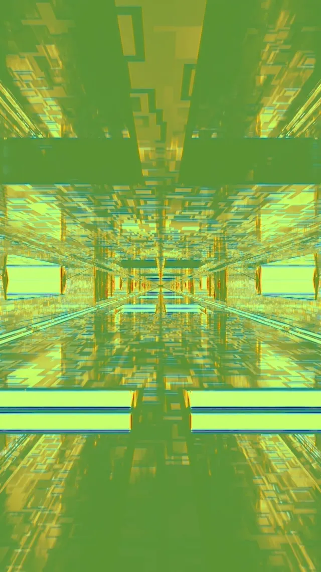 neon tunnel 9:16 reels 60fps screensaver motion background green vortex