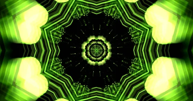 4k uhd 60fps screensaver neon tunnel vj loop green mandala
