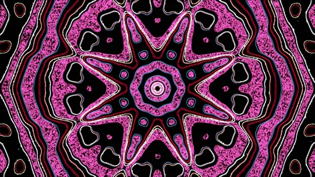 4k uhd 60fps screensaver neon tunnel vj loop magenta kaleidoscope