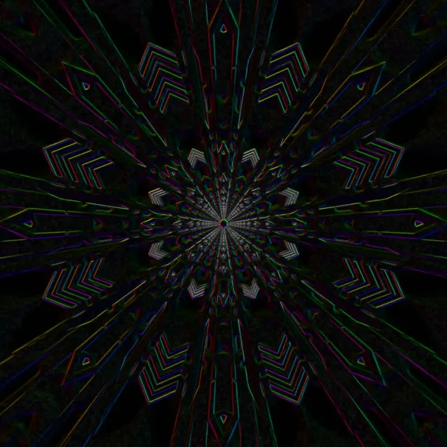 neon tunnel 1:1 square 60fps screensaver vj loop mandala star burst cyan purple