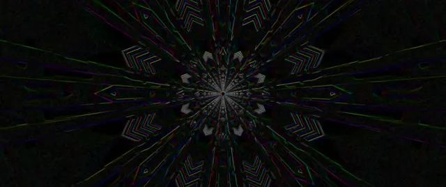 neon tunnel 2.39:1 cinemascope 60fps screensaver vj animation golden mandala vortex