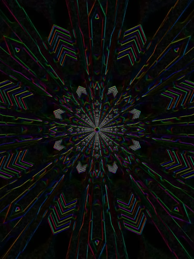 neon tunnel 3:4 ipad portrait 60fps screensaver vj loop hexagon grid pulsing lights