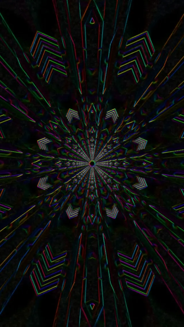 neon tunnel 9:16 reels 60fps screensaver vj loop geometric symmetry pulsing rays