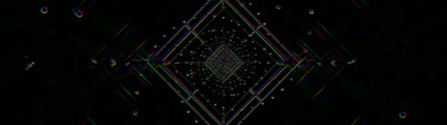 neon tunnel 32:9 super ultrawide 60fps screensaver vj animation cyan gold geometric pulsating