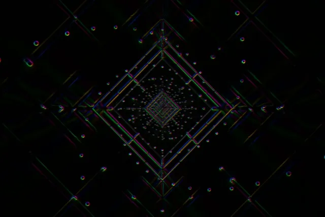 neon tunnel 3:2 surface 60fps screensaver vj animation purple cyan kaleidoscope star pattern