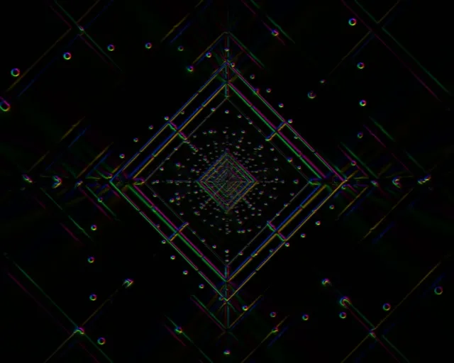 neon tunnel 5:4 industrial 60fps screensaver motion background red gold symmetrical corridor