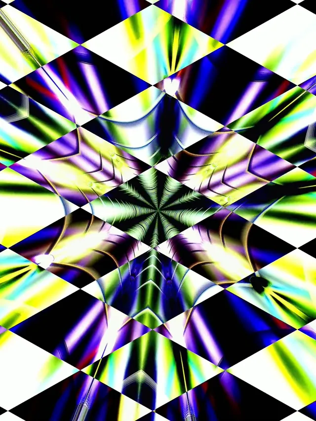 neon tunnel 3:4 ipad portrait 60fps screensaver vj loop vibrant rainbow star burst