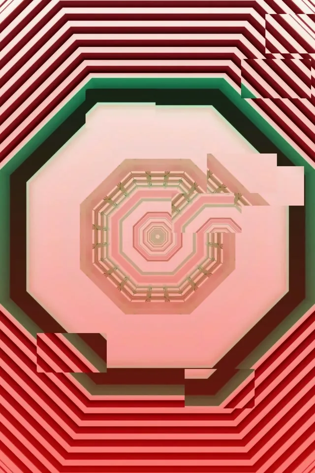 neon tunnel 2:3 portrait 60fps screensaver vj loop pink octagon pulsating