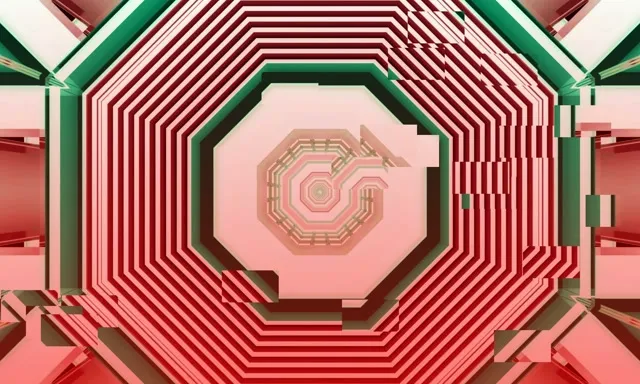 neon tunnel 5:3 wide 60fps screensaver vj animation pink symmetric vortex