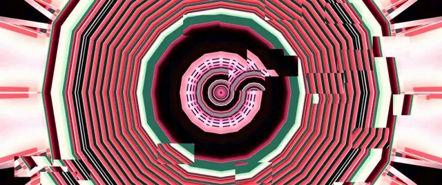 2.39:1 Cinemascope neon tunnel 60fps screensaver motion background pink spiral