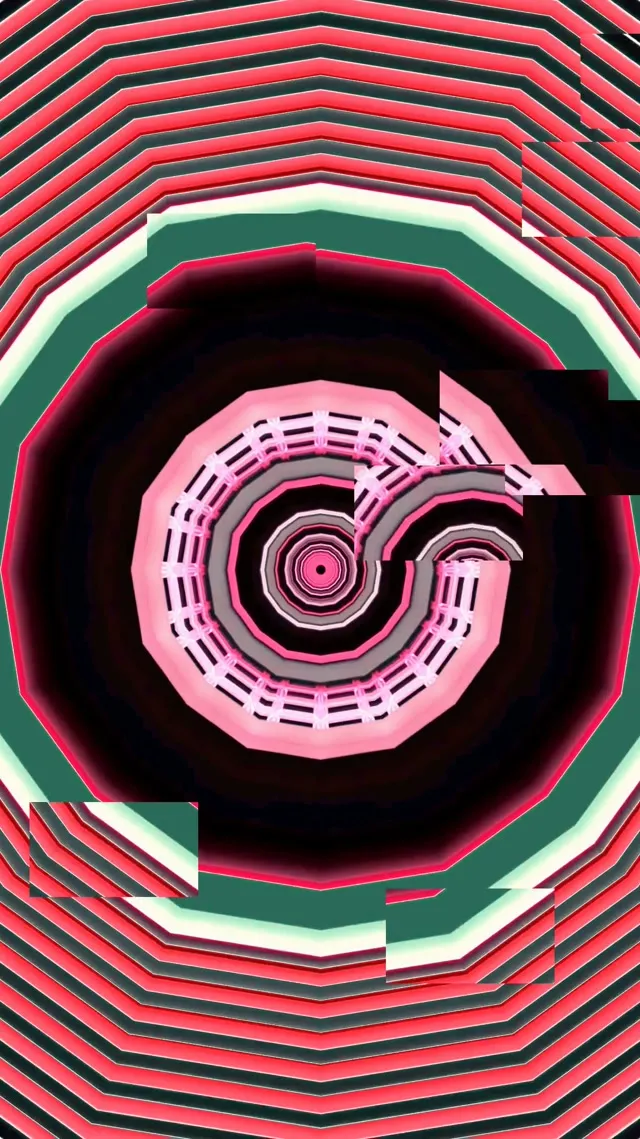 9:16 Reels neon tunnel 60fps screensaver motion background pink hexagon vortex
