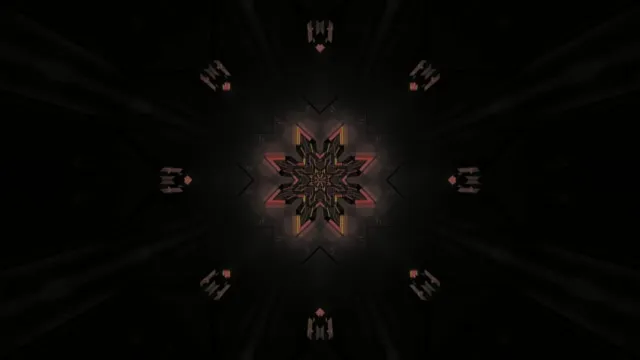 4k uhd 60fps screensaver neon tunnel vj loop red gold kaleidoscope