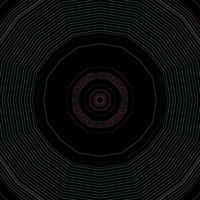 neon tunnel 1:1 square 60fps screensaver vj animation red diamond mandala pulse