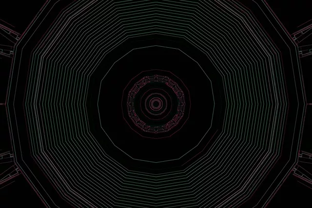 neon tunnel 3:2 surface 60fps screensaver vj animation blue geometric kaleidoscope burst