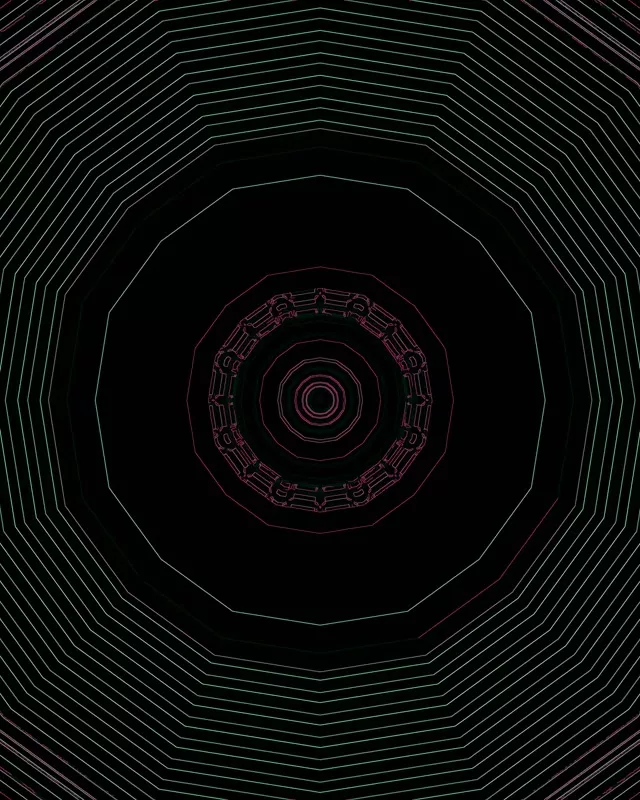 neon tunnel 4:5 instagram 60fps screensaver vj loop cyan mandala geometric vortex