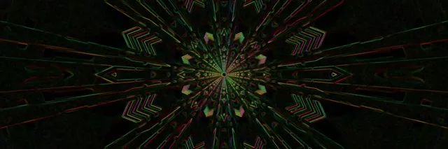 neon tunnel gold geometric 3:1 triple wide 60fps screensaver vj loop