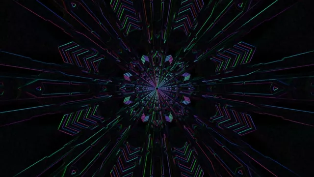 4k uhd 60fps screensaver neon tunnel vj loop windows 11 kaleidoscope