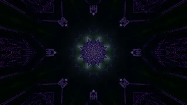 Purple Green Neon Tunnel | 4K VJ Loop Screensaver | Cyberpunk Kaleidoscope