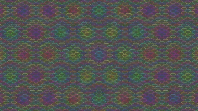 4K UHD 60fps Screensaver PC - Pulsing Magenta Cyan Gold Hexagon VJ Loop