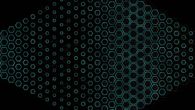 4K UHD 60fps Screensaver PC VJ Loop Cyan Hexagons