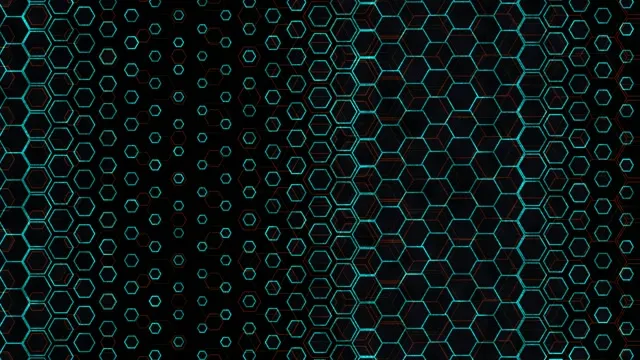4K UHD 60fps Screensaver PC VJ Loop Cyan Hexagons