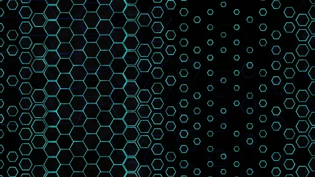 4K UHD 60fps Screensaver PC VJ Loop Cyan Hexagons