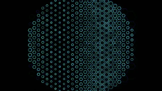4K UHD 60fps Screensaver PC VJ Loop Cyan Hexagons