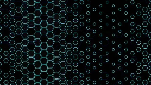 4K UHD 60fps Screensaver PC VJ Loop Cyan Hexagons