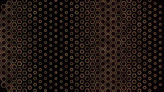 4K UHD 60fps Screensaver PC VJ Loop Gold Hexagons