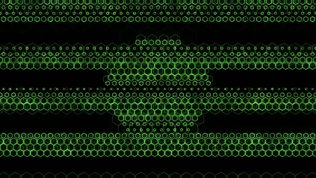 4K UHD 60fps Screensaver PC VJ Loop Green Hexagons