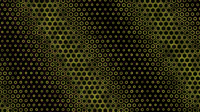 4K UHD 60fps Screensaver PC VJ Loop Yellow Hexagon