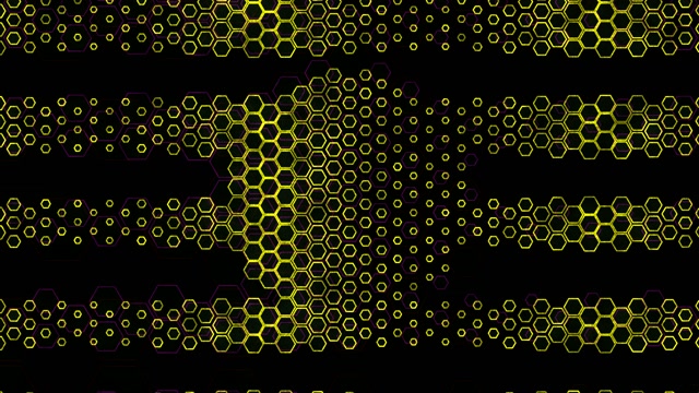 4K UHD 60fps Screensaver PC VJ Loop Yellow Hexagons