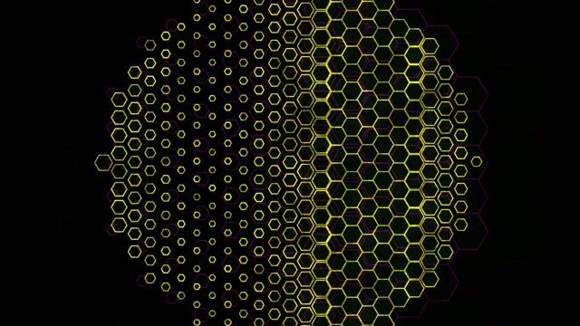 4K UHD 60fps Screensaver PC Yellow Hexagon