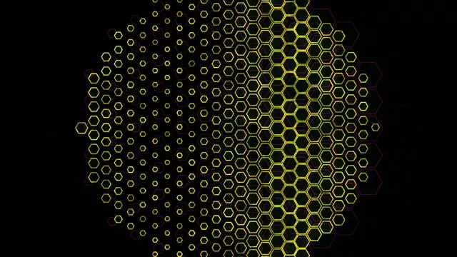 4K UHD 60fps Screensaver PC Yellow Hexagons