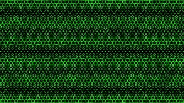 4K UHD 60fps Screensaver VJ Loop Green Hexagon