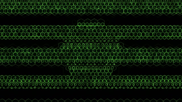 4K UHD 60fps Screensaver VJ Loop Green Hexagon