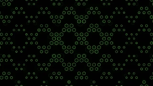 4K UHD 60fps Screensaver VJ Loop Green Hexagons