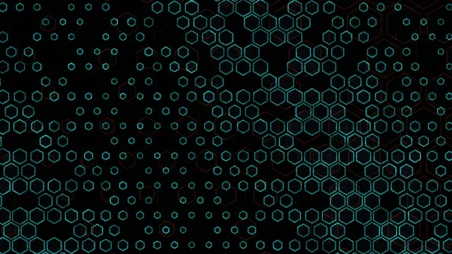 4K UHD 60fps Screensaver Windows 11 VJ Loop Cyan Hexagons