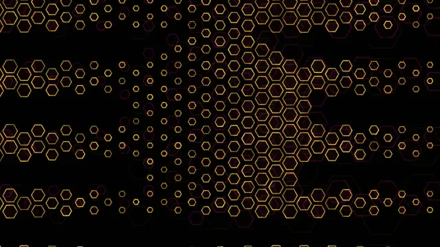 4K UHD 60FPS Screensaver Windows 11 VJ Loop Gold Hexagons