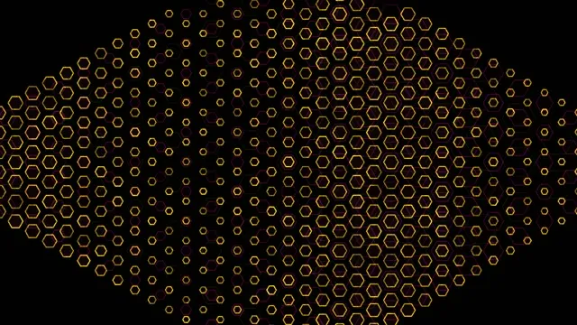 4K UHD 60fps Screensaver Windows 11 VJ Loop Gold Hexagons