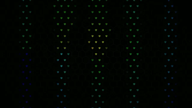 4K UHD animated heart particles loop with vibrant color gradient