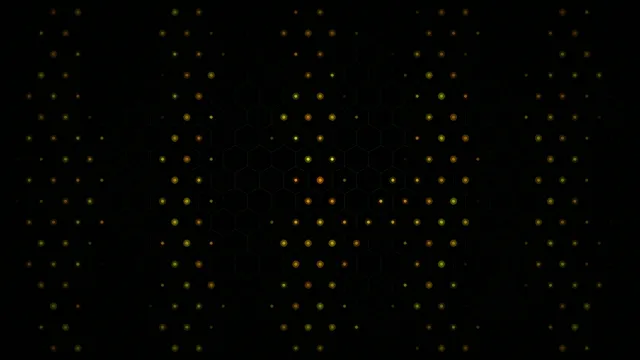 4K UHD animated particle grid motion background with golden light dots
