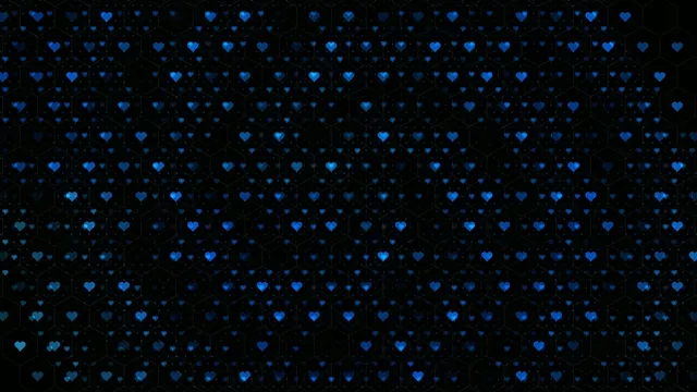 4K UHD blue hearts falling seamless looping background for video editing
