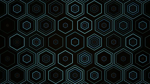 4K UHD Cyan Hexagon Grid Motion Background for Broadcast