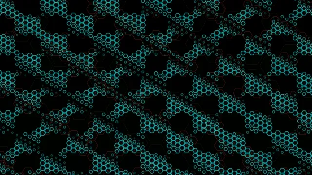 4K UHD Cyan Hexagon Network Motion Background Loop
